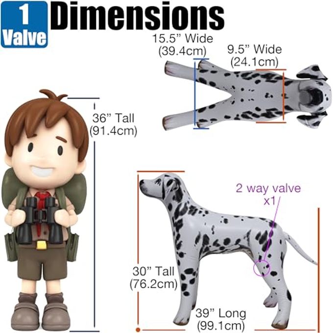 Jet Creations 39 inch Length, 30 inch Height Inflatable Dalmatian Dog, Lifelike Black White Puppy, Firehouse Mascot, Party Decoration, VBS, Photo Prop, Toy Gift for Kids, Adults - Image 2