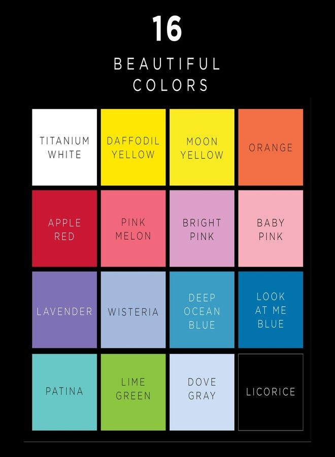 FolkArt 16 Piece Multi Surface Acrylic Craft Paint Set Formulated to be Non-Toxic that is Perfect for Beginners and Artists, Bright Colors Count, 2 Fl Oz (Pack of 16) - Image 3