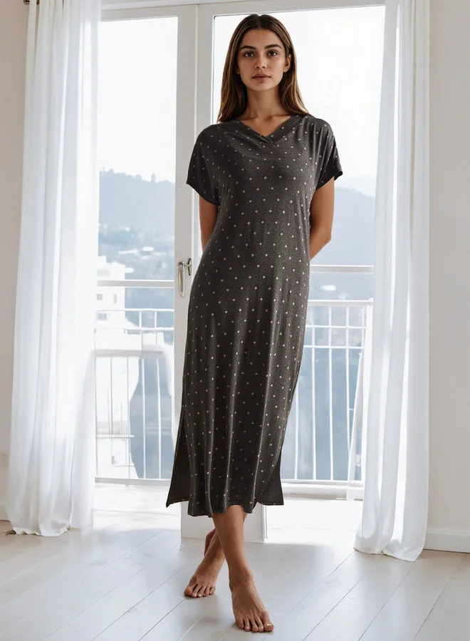 سبلاش فيڤ فستان نوم مطبوع بفتحات