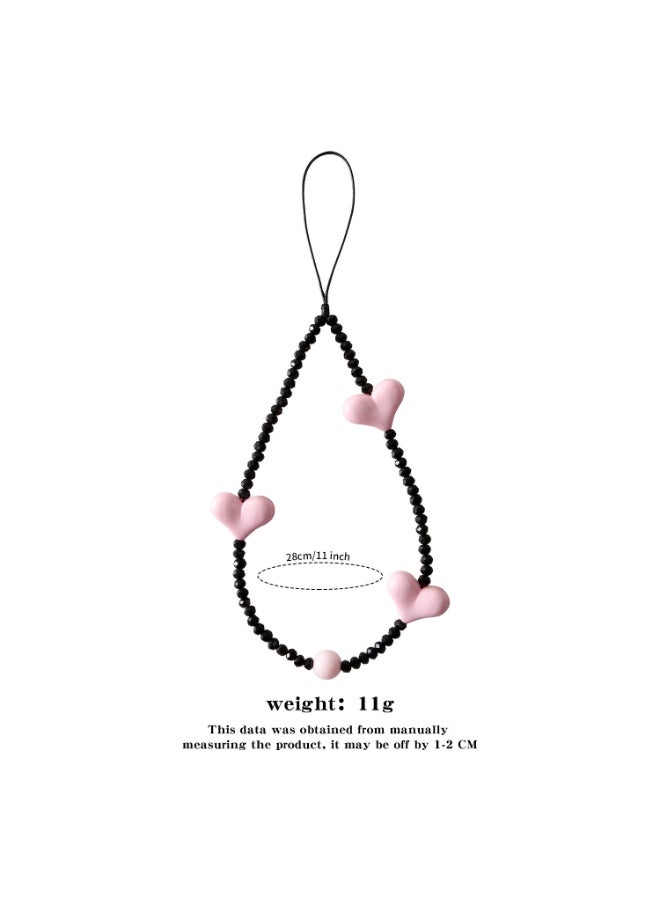 NIBEMINENT Phone Charm/ Chain Strap for Women Girls, Romantic Love Cell Phone Case Lanyard Wrist Strap
