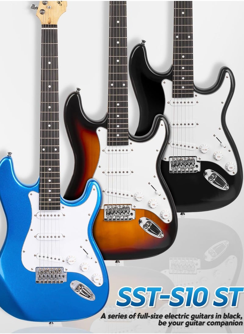Mike Music - 39 Inch Electric Guitar, Full Size Electric Guitar, Beginner Guitar, Solid Body 39" Guitar for Starter, Guitar for Rock Pop Jazz Music with Bag, Strap, Strings, Cable, Picks Beginner Kit Ideal Holiday Birthday Gifts - Image 1