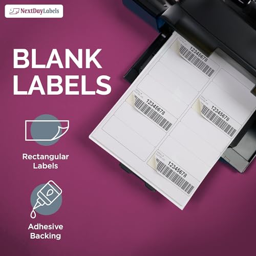 NextDayLabels – 4" x 1-1/3" Rectangular Sticker Labels for Printer - White Laser/Inkjet Printer Labels Return Address Labels Shipping Label Stickers (100 Sheets, 14 Per Sheet, 1400 Labels) - Image 4