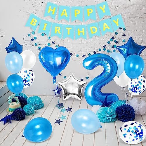 FI - FLICK IN 1 Pc Big Size Number 4 Foil Balloon 32 Inch Large Blue Number Foil Balloon 0 to 9 Number Balloons for Decoration 4th Birthday Anniversary Decoration Items (Pack of 1, Blue) - Image 4