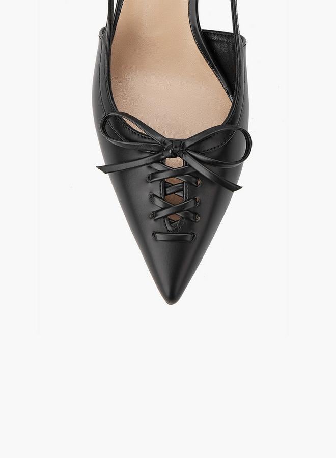 بابريكا حذاء بكعب رفيع مزين بفيونكة وإبزيم - Image 3