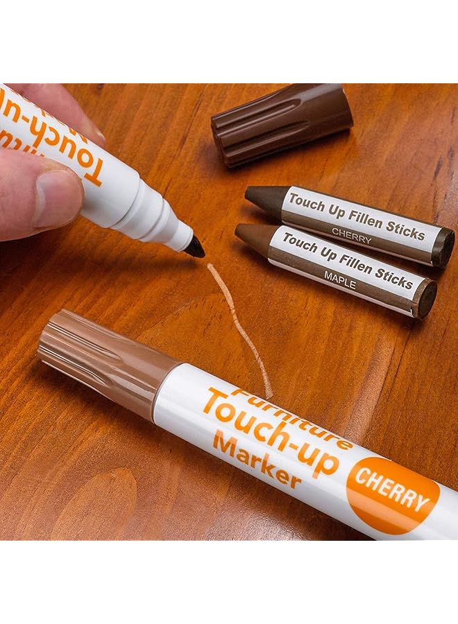 إيروريكس طقم إصلاح الأثاث، أقلام تحديد الخشب، أعواد الشمع لإزالة البقع والخدوش، أرضيات الخشب، الطاولات، المكاتب، النجارين، أعمدة السرير، اللمسات الأخيرة والتغطية 17 - Image 3