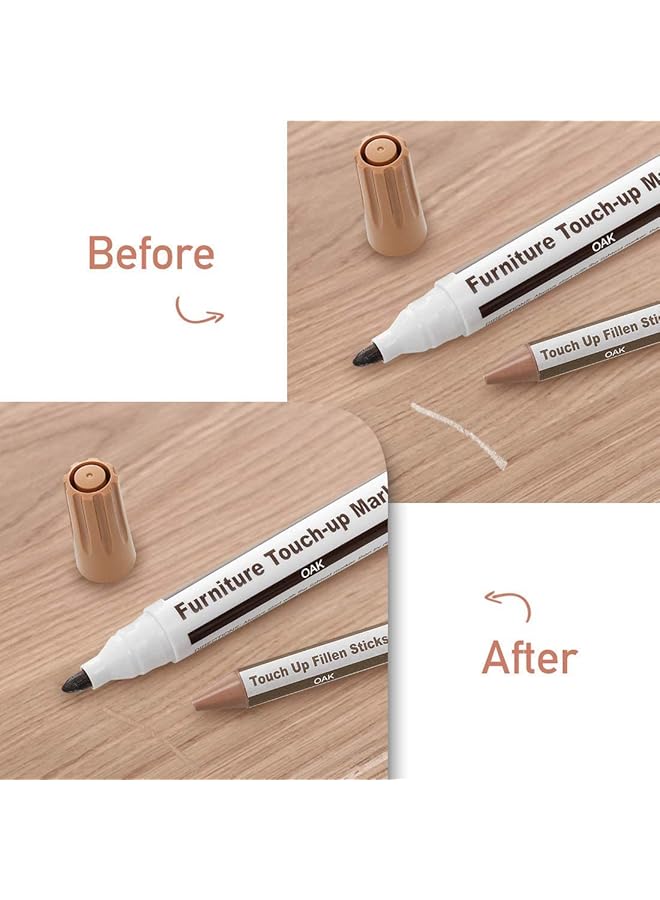 إيروريكس طقم إصلاح الأثاث، أقلام تحديد الخشب، أعواد الشمع لإزالة البقع والخدوش، أرضيات الخشب، الطاولات، المكاتب، النجارين، أعمدة السرير، اللمسات الأخيرة والتغطية 17 - Image 2