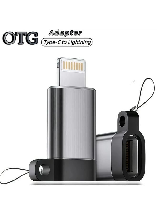Type C to Lightning OTG Adapter 3 Pack Charging and Data Transfer with Lanyard - Image 2