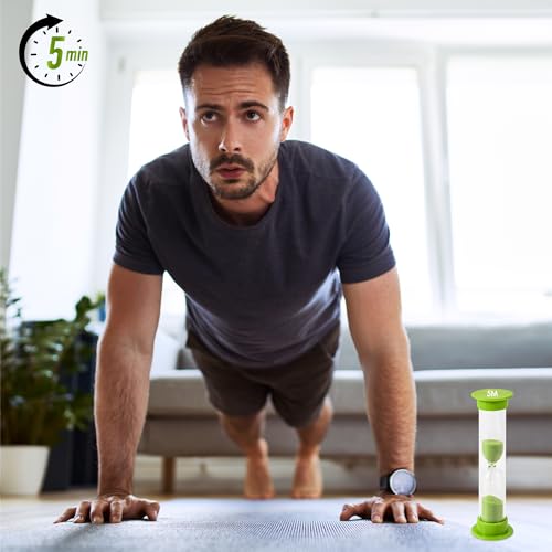 TeacherFav Sand Timer for Kids - 5 Minute Set of 4 Hour Glass - Green Color- Acrylic Covered for Classroom, Home & Kids Room - Image 5