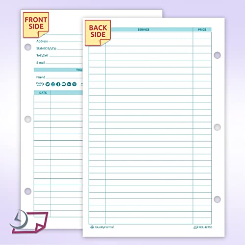 NextDayLabels Client Data Binder Insert Cards for Hairdresser, Salon, Beautician, Spa, Nail Salons, Cosmetologist etc. 5.5" X 8.5", 100 Cards Per Pack - Image 4