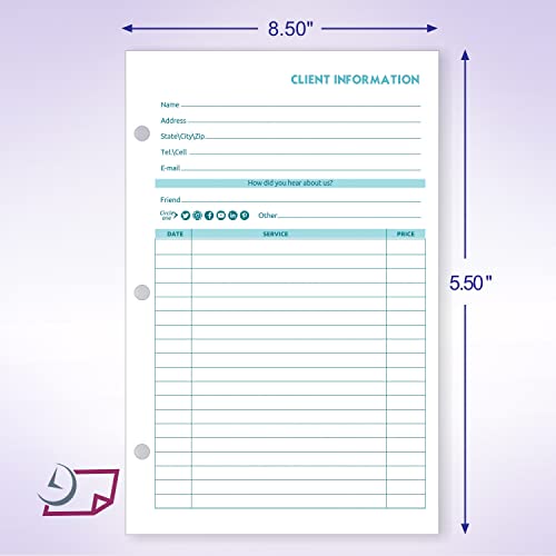 NextDayLabels Client Data Binder Insert Cards for Hairdresser, Salon, Beautician, Spa, Nail Salons, Cosmetologist etc. 5.5" X 8.5", 100 Cards Per Pack - Image 2