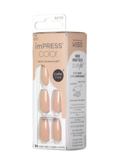 KISS Kiss Impress Color Nails Medium Coffin- Latte IMC506C  - Image 2