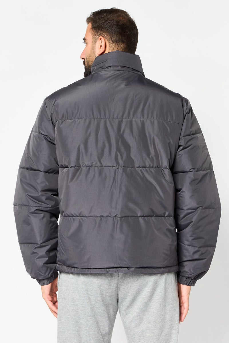 Hummel Men Sportswear Fit Long Sleeve Outdoor Bomber Jacket, Grey - Image 3