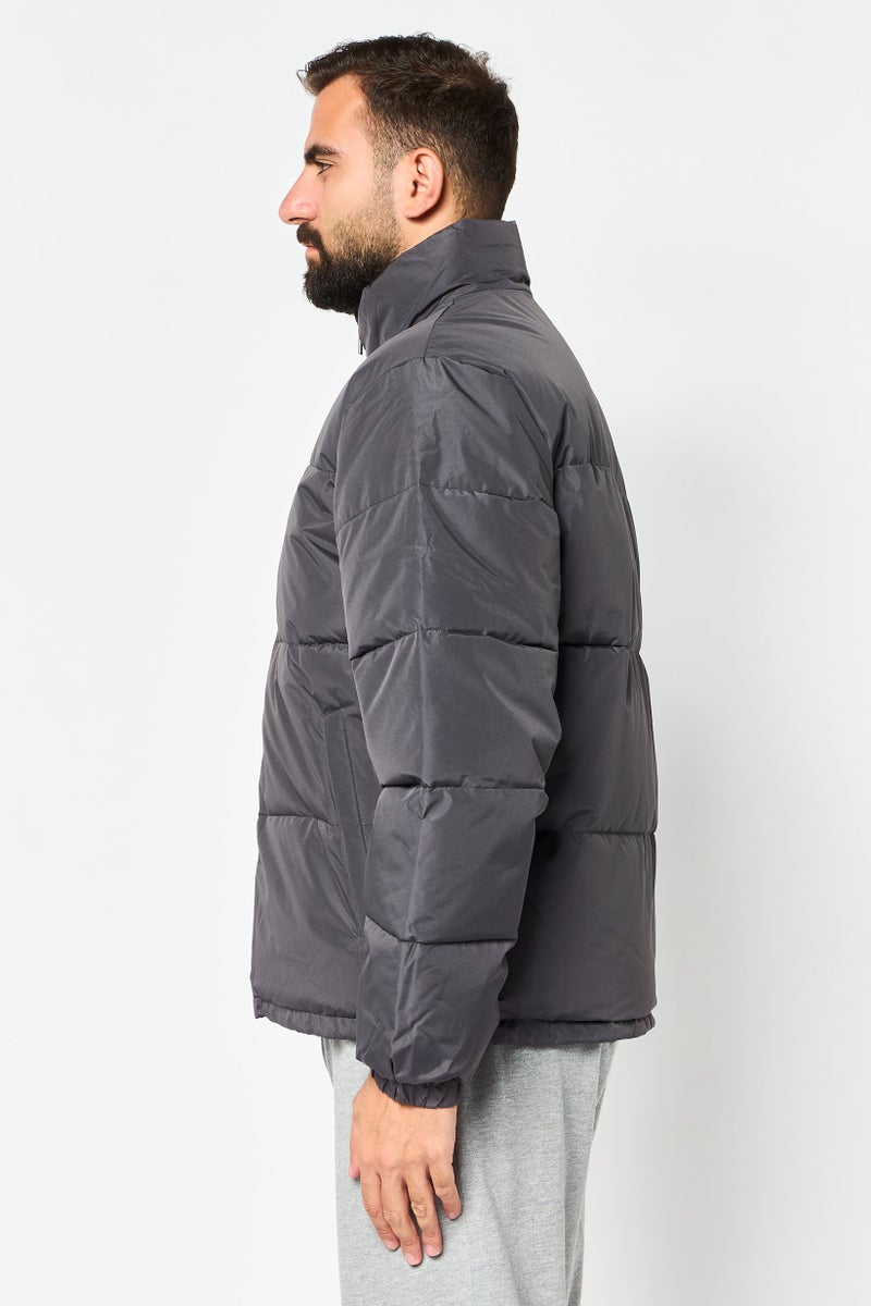 Hummel Men Sportswear Fit Long Sleeve Outdoor Bomber Jacket, Grey - Image 2