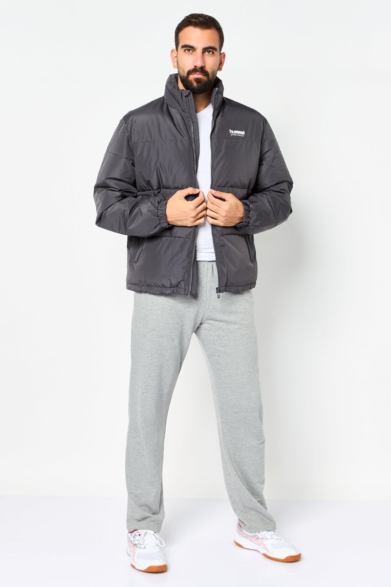 Hummel Men Sportswear Fit Long Sleeve Outdoor Bomber Jacket, Grey - Image 4