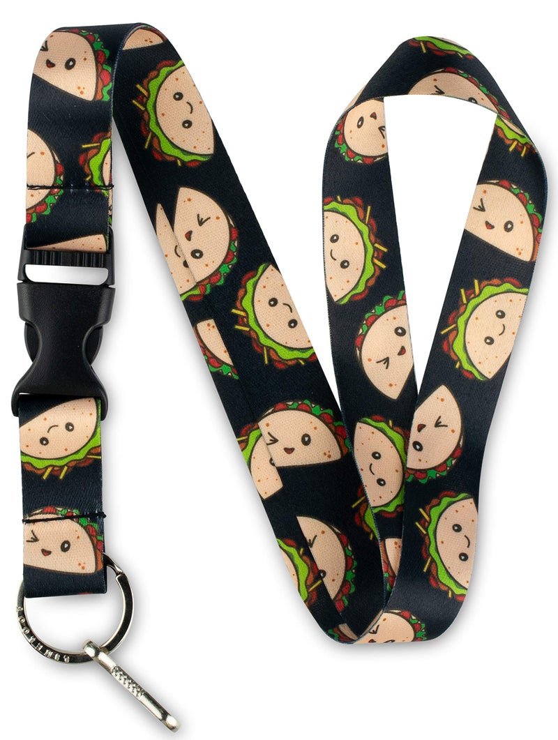 Limeloot Tacos Neck Lanyard for Keys, ID Badges, and Accessories - Cool Lanyard with Quick Release Buckle and Key Chain Holder - Image 1