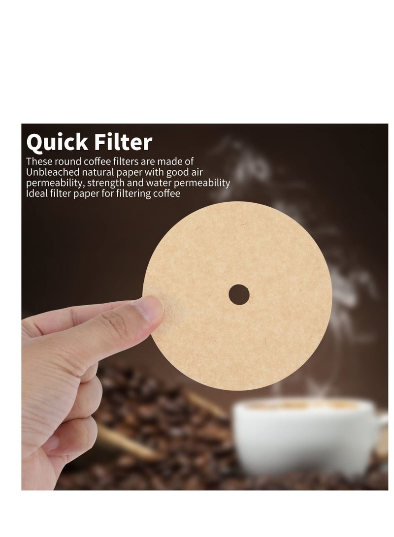 SYOSI 200Pcs Disposable Coffee Paper Filter Unbleached Percolator Coffee Filters, 3.75In Disposable Coffee Paper Filter, Disc Coffee Filters for Bozeman Percolator (Brown)  - Image 3
