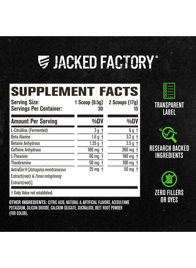 Jacked Factory - NITROSURGE Pre Workout Supplement - Endless Energy, Instant Strength Gains, Clear Focus, Intense Pumps - NO Booster & Powerful Energy Powder - 30 Servings, Strawberry Margarita - Image 1