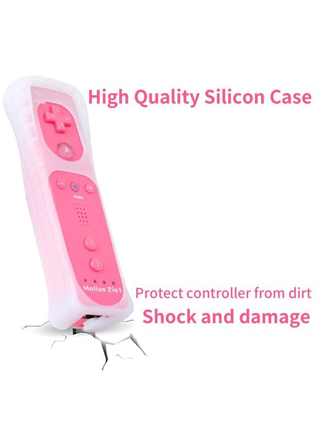 DTianSir 2Pack Motion Plus Wii Remote Controllers with Nunchucks,Wii Remote Controllers with Built in Motion Plus Compatible for Nintendo Wii U consoles.(Pink) - Image 4
