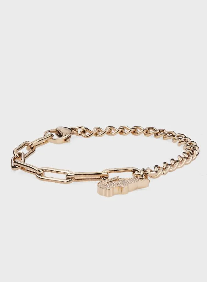 LACOSTE Crocodile Bracelet with a Crocodile-Shaped Charm - 2040147
