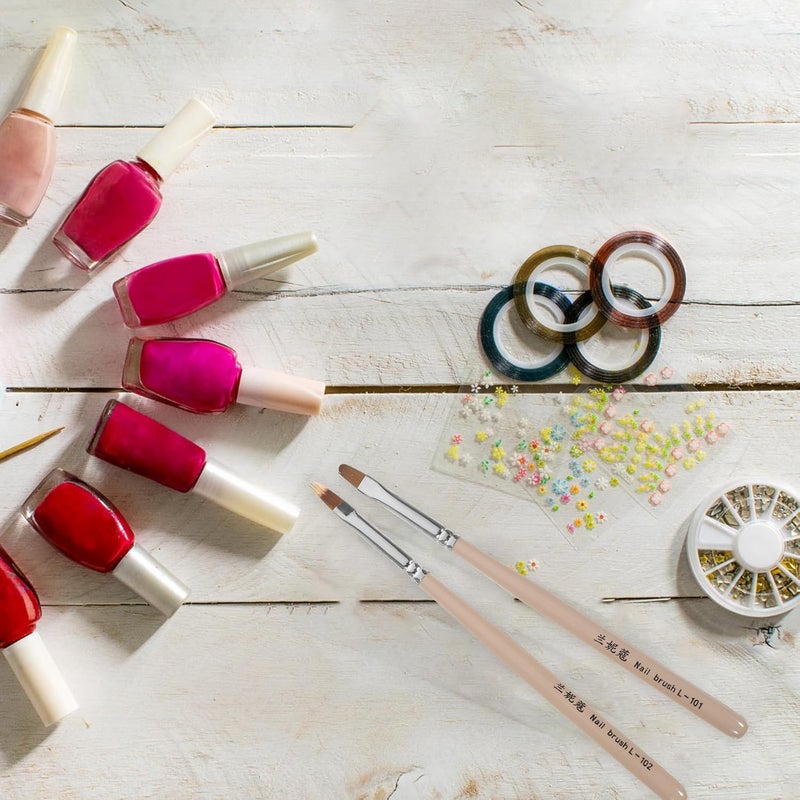 6Pcs Professional Nail Art Brush Set For DIY Gel Painting Detailing And Quick Cleaning - Image 3