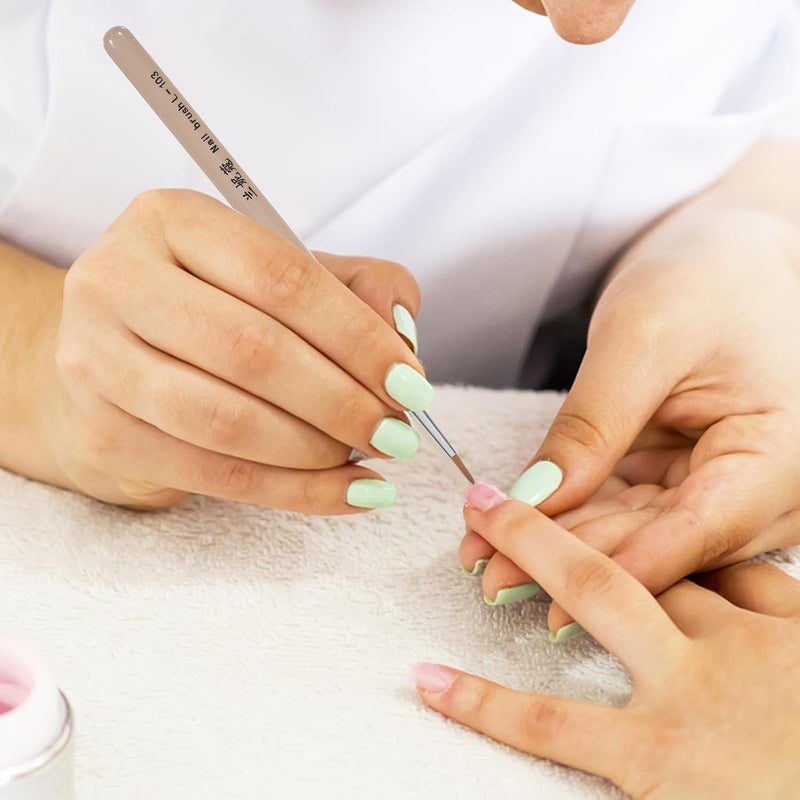 6Pcs Professional Nail Art Brush Set For DIY Gel Painting Detailing And Quick Cleaning - Image 5