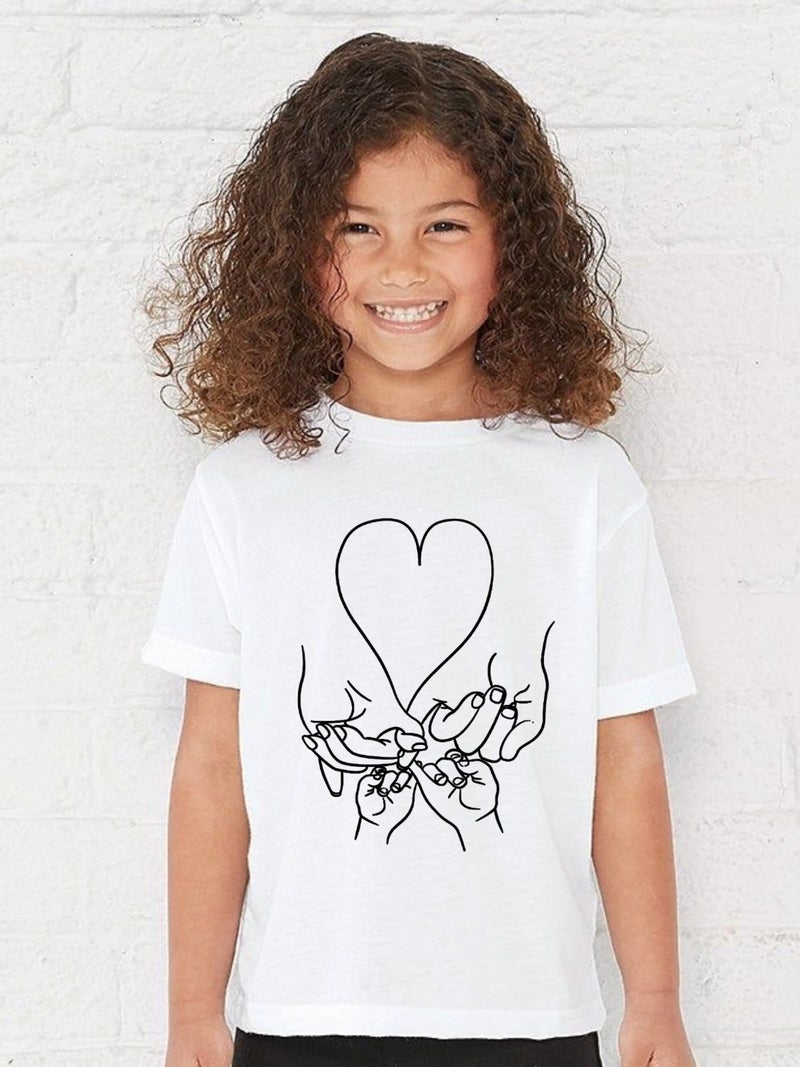 Lepiska Family T-Shirt - Mother Father Child Hands Printed T-Shirt - Family Combination T-Shirt - Hands and Heart Family T-Shirt - Child Adult All Sizes - Image 4