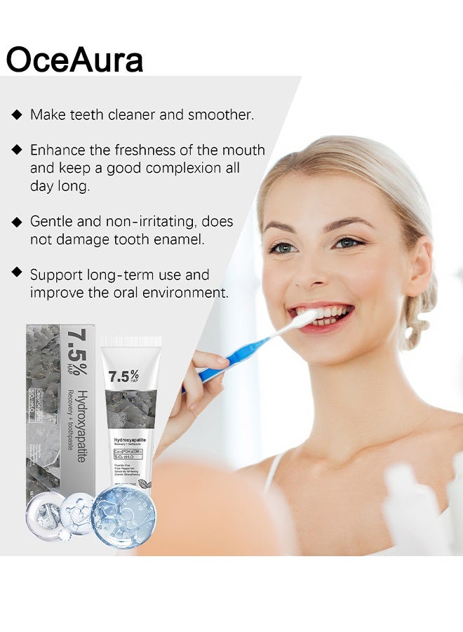  اوساورا معجون أسنان هيدروكسيباتيت لحماية متقدمة من المينا، تركيبة لطيفة وفعالة، معجون أسنان خال من الفلورايد للأسنان الحساسة، 4.23 أونصة - Image 2