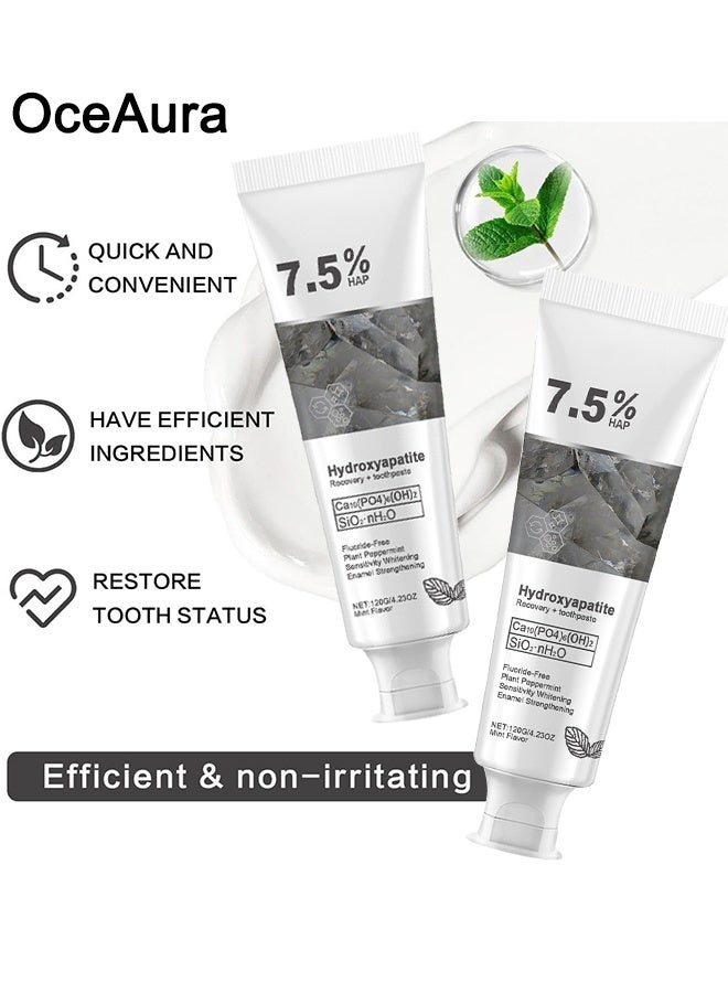  اوساورا معجون أسنان هيدروكسيباتيت لحماية متقدمة من المينا، تركيبة لطيفة وفعالة، معجون أسنان خال من الفلورايد للأسنان الحساسة، 4.23 أونصة - Image 4