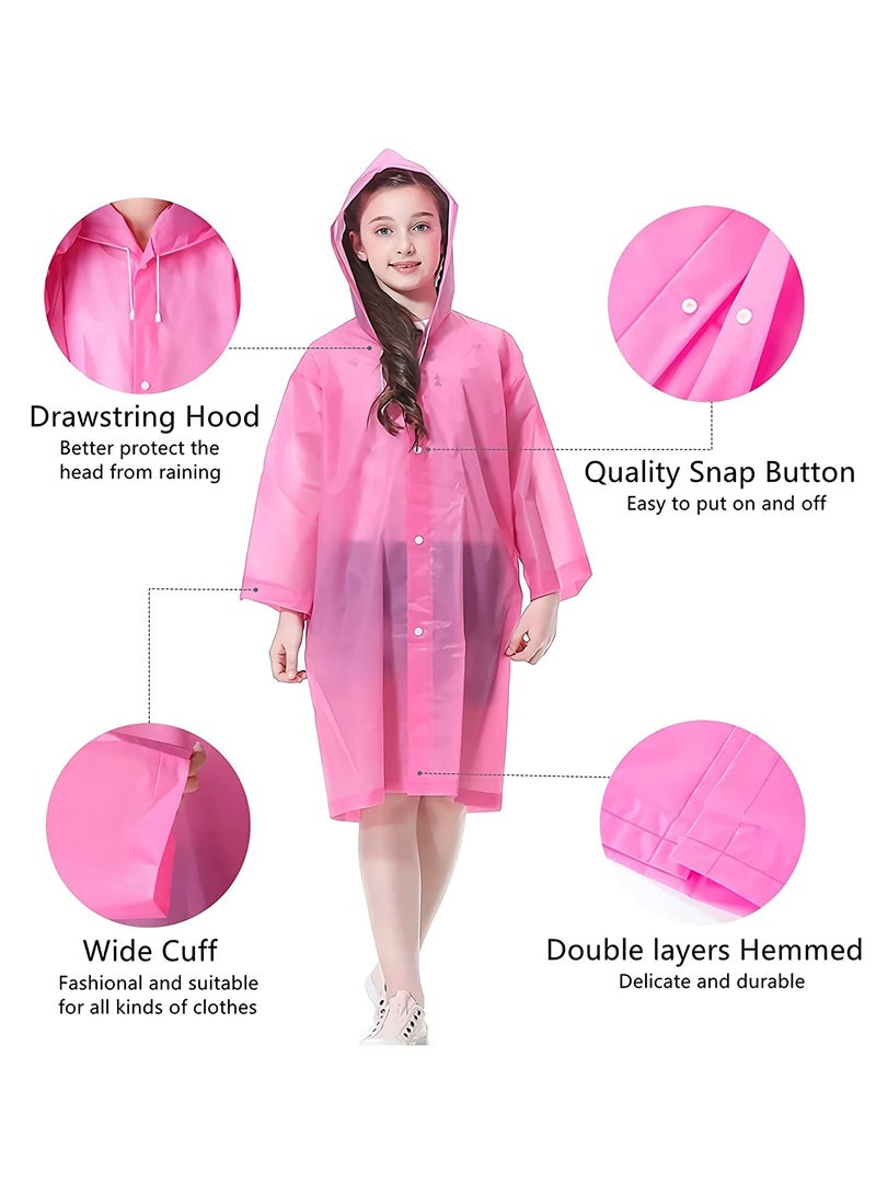 KASTWAVE Waterproof Rain Coat, EVA Portable Rain Poncho, for Girls Boys Toddler Rainwear Rain Jacket Cape, Reusable Children Raincoat for Outdoor Climbing Cycling Hiking Camping.  - Image 2