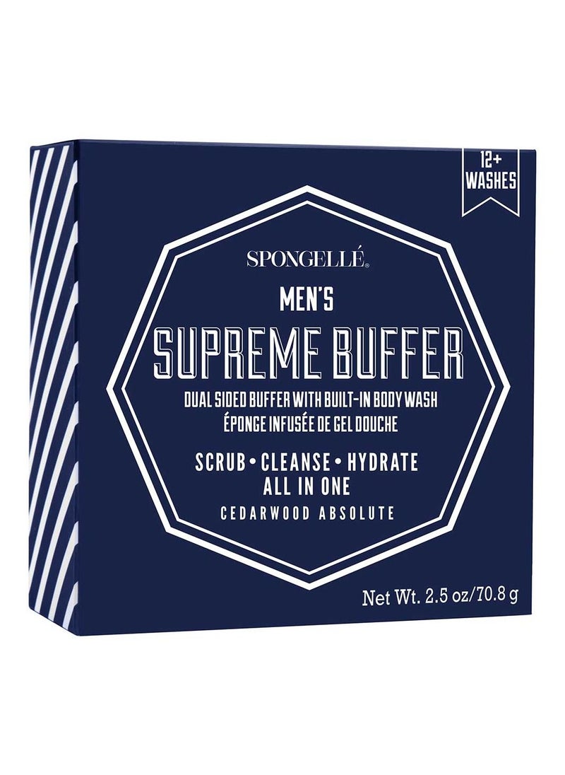 spongelle Spongelle Mini Men'S Supreme Buffer - Cedar Absolute 12+ Washes  - Image 1