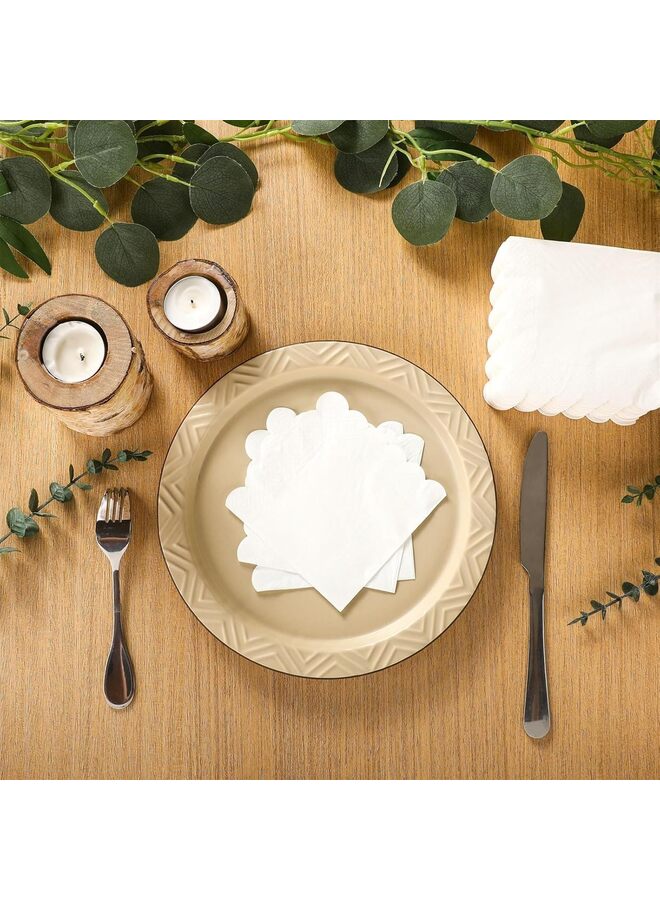 100 Pcs  Napkins Thick Paper Napkins Disposable Party Napkins Beverage Napkins for Wedding Dinner Birthday Supplies, 5 x 5 Inches (White) - Image 3