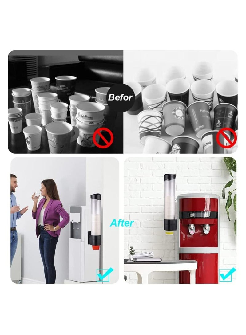SYOSI Cup Dispenser Fits 5oz - 7oz Cone or Flat Bottom Cups, Cup Dispenser for Water Cooler, Pull Type Paper Water,Disposable Automatic Remove Cup Holder, Cup Dispenser Wall Mount - Image 2