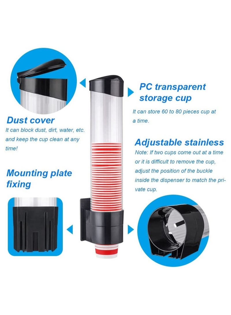 SYOSI Cup Dispenser Fits 5oz - 7oz Cone or Flat Bottom Cups, Cup Dispenser for Water Cooler, Pull Type Paper Water,Disposable Automatic Remove Cup Holder, Cup Dispenser Wall Mount - Image 5