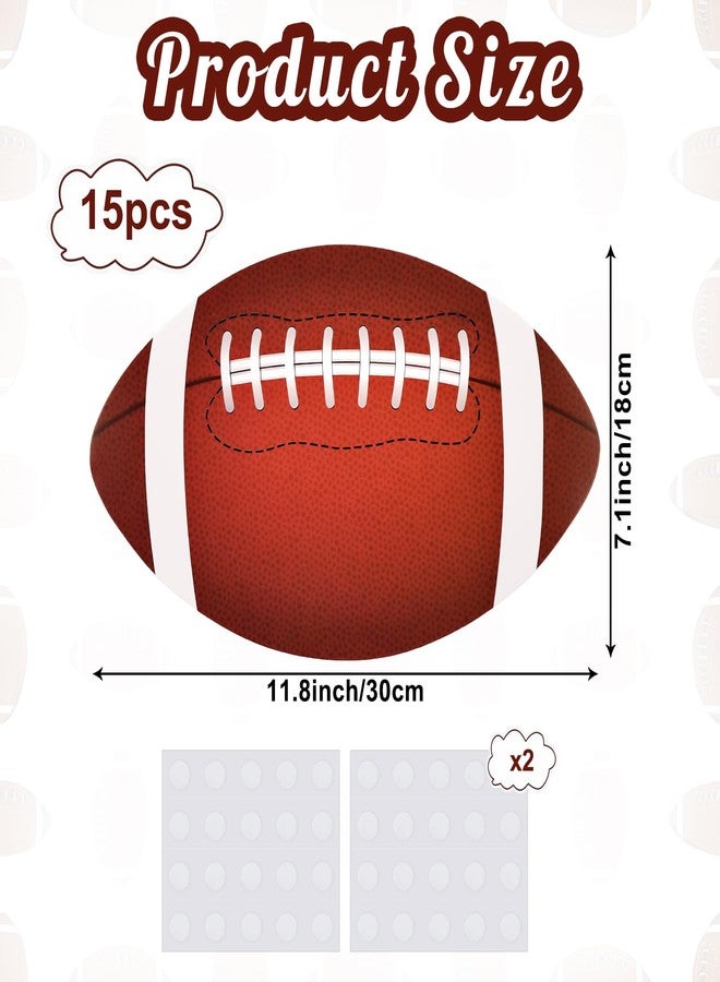 KINYFY 15 Pcs Football Cutouts, 11.8 x 7.1 Inches Football Paper Cutouts with Glue Points, Ball Bulletin Board Decorations for Game, Birthday, Sports-Themed Parties - Image 2