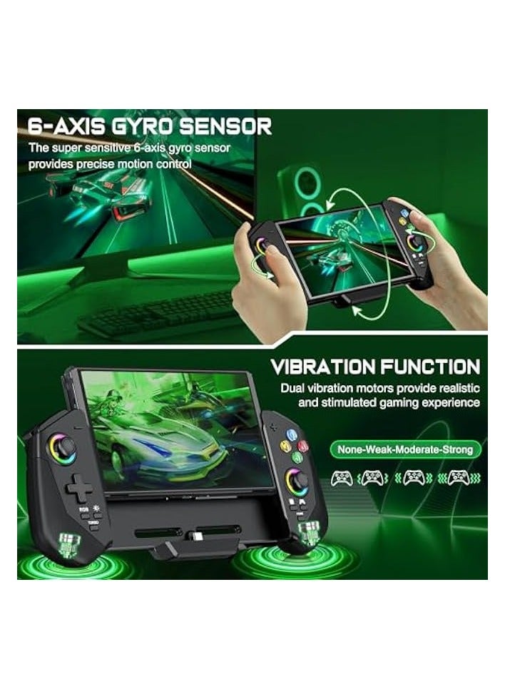PROMASS Switch Controllers with Hall Joystick for Nintendo Switch/OLED, Pro Remote Controller with RGB Light, Turbo, Dual Motor, 4 Game Slots, Wired Joypad Replacement for Nintendo Switch Controller - Image 3