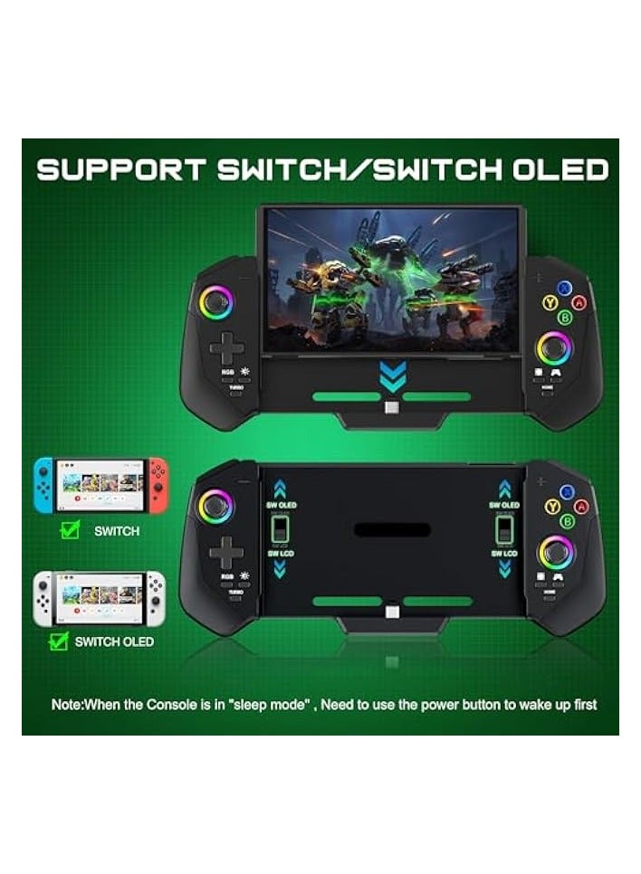 PROMASS Switch Controllers with Hall Joystick for Nintendo Switch/OLED, Pro Remote Controller with RGB Light, Turbo, Dual Motor, 4 Game Slots, Wired Joypad Replacement for Nintendo Switch Controller - Image 4