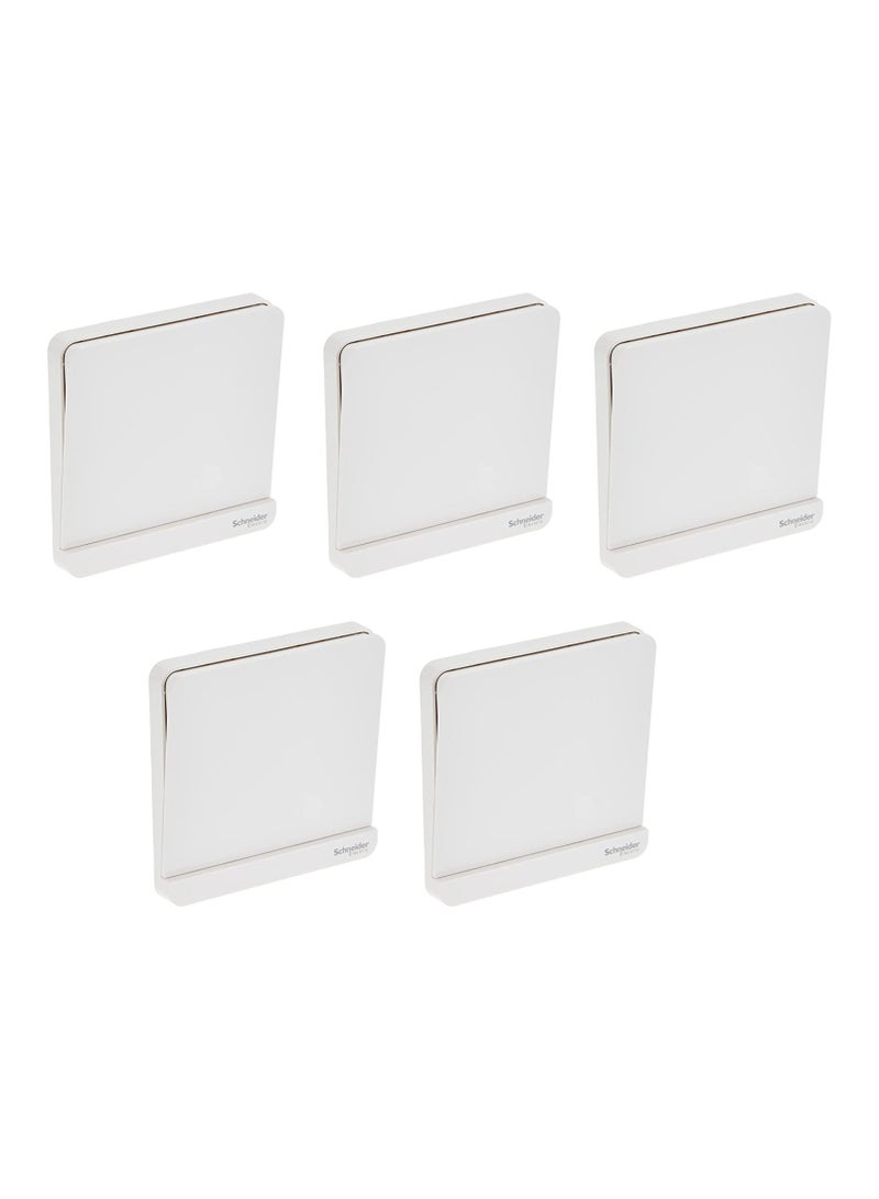 Schneider Electric Schneider Electric E8331L1_WE AvatarOn White - 1-way plate switch 1 gang - 16AX - White - Pack of 5 