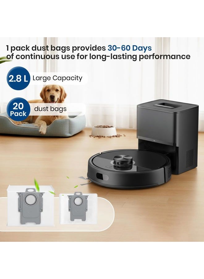 BUXEBUX 20-Pack Q7 M5+, Q5+ Replacement Dust Bags for Roborock Q5 Max+, Q5 Pro+, S8,S7 Pro Ultra, S7MaxV Ultra, S8+, Q7,Q8 Max+, Q10 S5+,Q10 X5+ Vacuum Bags for Roborock, Disposable Dust Bags - Image 4