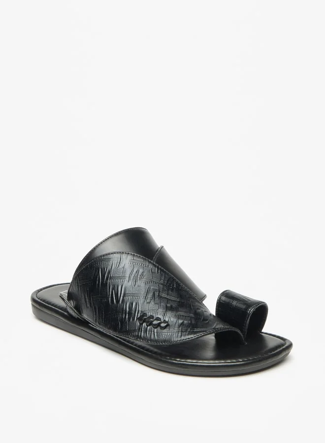 ال بي ال من شو اكسبرس Men Textured Slip-On Arabic Sandals with Toe Loop