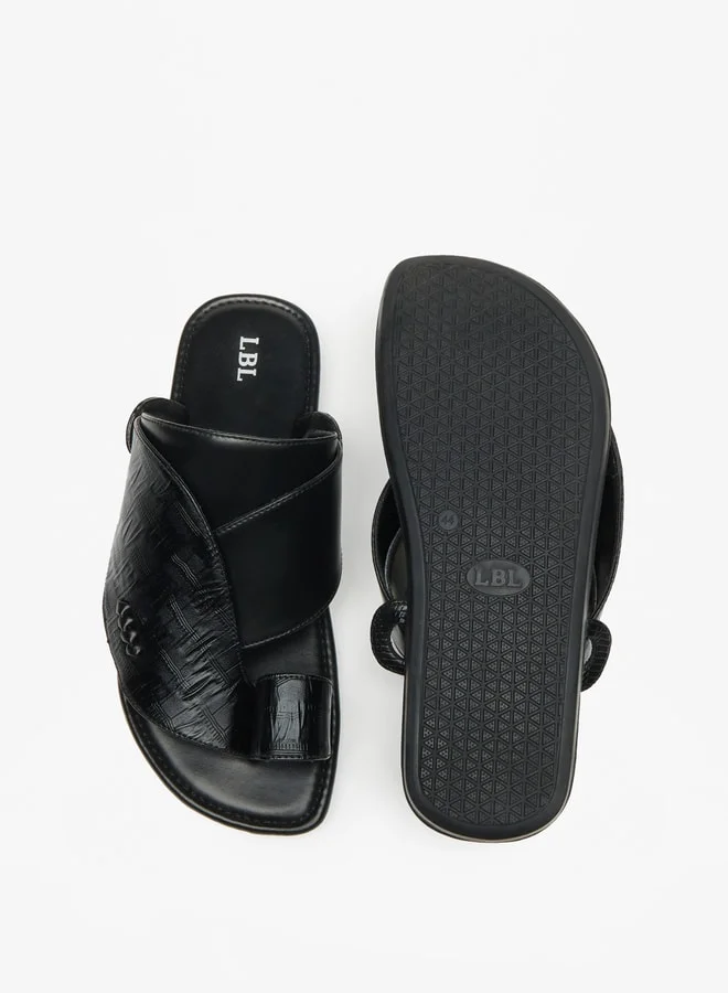 ال بي ال من شو اكسبرس Men Textured Slip-On Arabic Sandals with Toe Loop