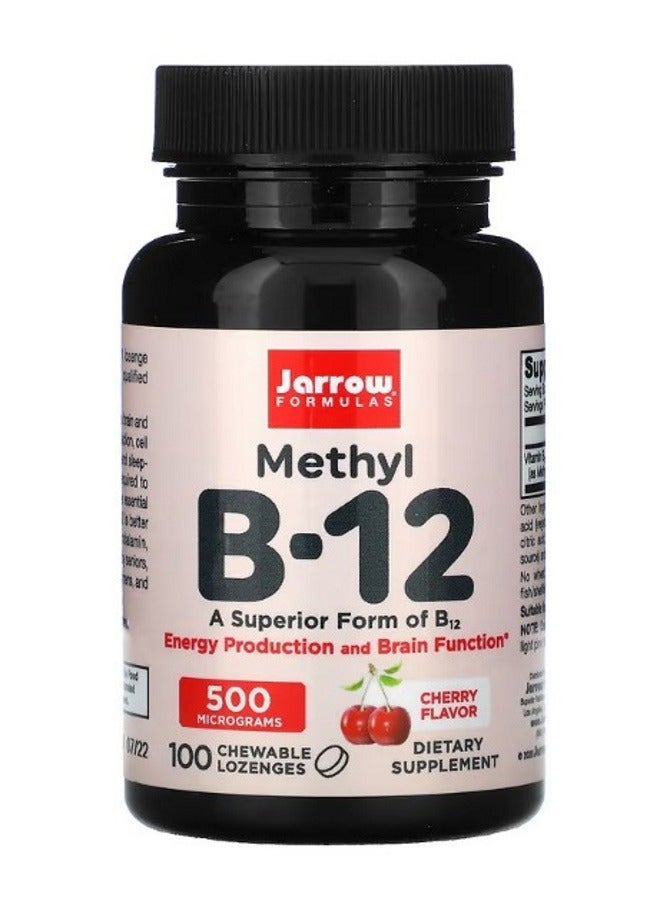 jarrow formulas Methyl B12 Cherry  500 mcg 100 Chewable Lozenges - Image 1