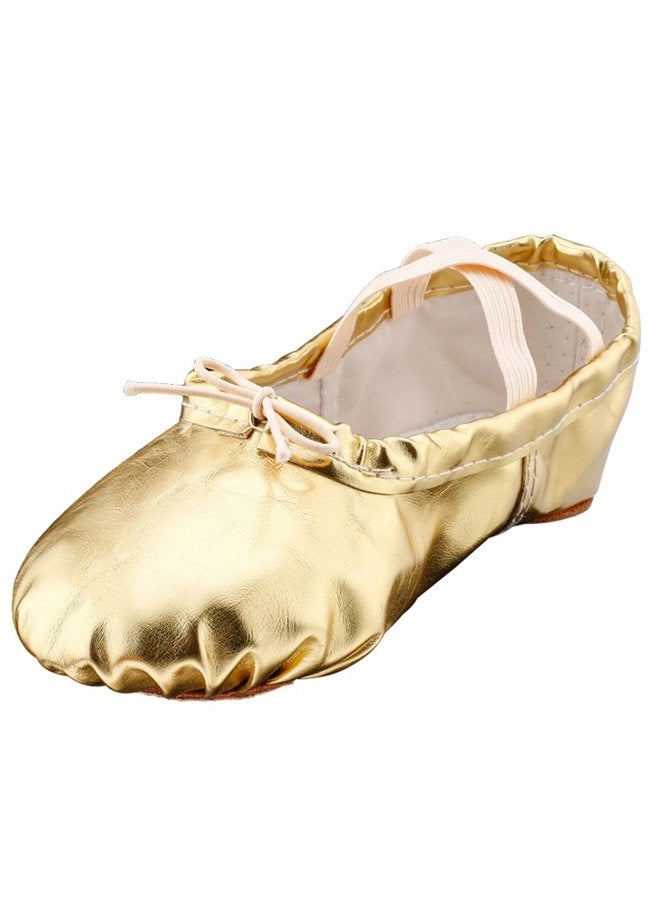 MSMAX Adult Lyrical Ballet Dance Shoes Women Yoga Flat Gold Costume Slippers for Men 9 M US Women, Gold, 9 Narrow - Image 1