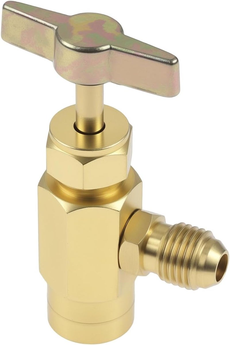 Aupoko R1234YF Self-Sealing Can Tap with Left Hand Threaded, 1/2’’ to 1/4’’ SAE Dispenser Valve AC Refrigerant Bottle Opener, Fits for R1234YF Automotive Air Conditioning Charging - Image 1