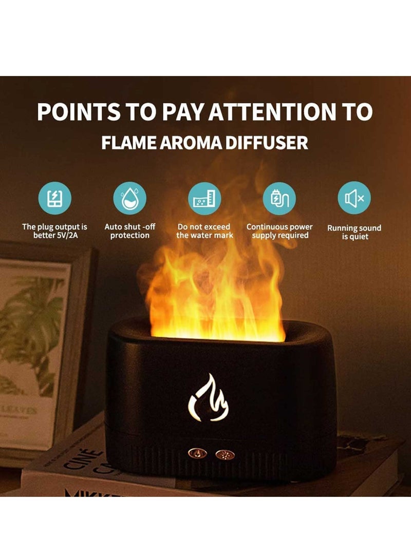 ELTRAZONE Flame Air Diffuser,Humidifier,Portable Noiseless Aroma Diffuser with Multicolor Lights Waterless Auto Off Protection Essential Oil Diffuser for Home,Office,Bedroom or Yoga (Black) - Image 5