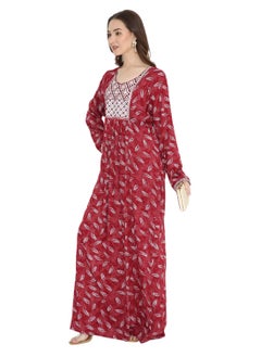 HANA & SARA LONG VISCOSE PRINTED WITH UNIQUE THREAD EMBROIDERY ARABIC KAFTAN JALABIYA DRESSES  - Image 5