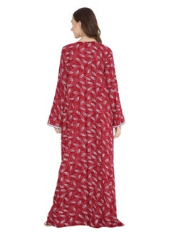 HANA & SARA LONG VISCOSE PRINTED WITH UNIQUE THREAD EMBROIDERY ARABIC KAFTAN JALABIYA DRESSES  - Image 2