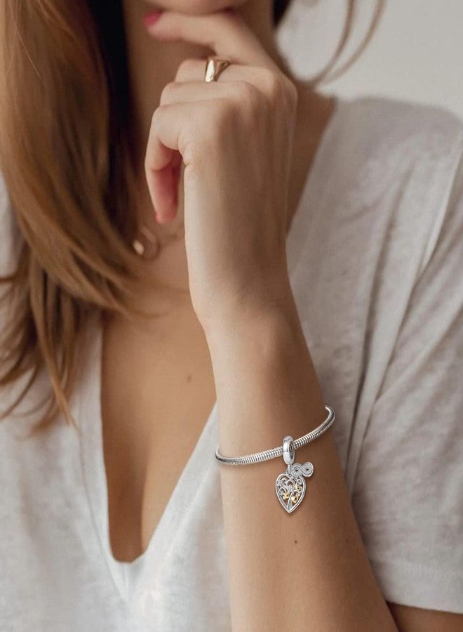 OutstandLong Family Tree of Life Charm for Pandora Bracelets Gold Plated Heart Infinity Dangle Bead - Image 4