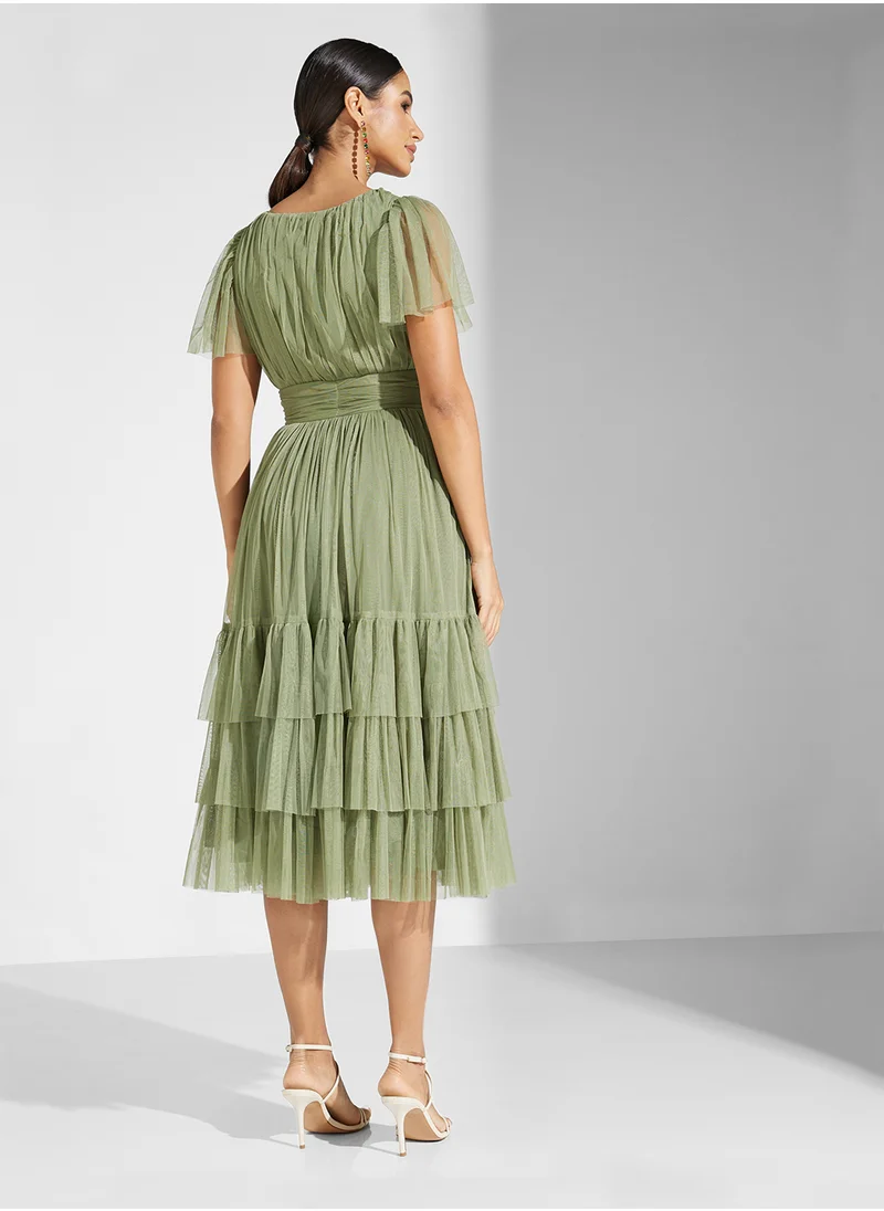 ليس اند بيدز V-Neck Tiered Dress