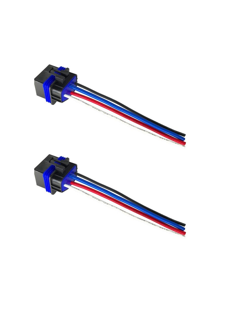 Generic 2PCS 4-PIN Relay with Harness, 4-PIN 40/30amp 12v Dc Waterproof Relay, SPST 12v Waterproof Automotive Relay Heavy-duty Relay 4-PIN Relay with Harness for Automotive Truck Van Motorcycle Boat - Image 1