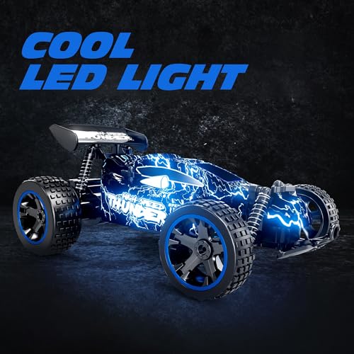 Tecnock RC Cars for Kids, 1:18 Scale 2WD RC Car with LED Lights, 2.4GHz Remote Control Car with USB-C Easy Charging & 50 Mins Playtime, Toys Gifts for Boys & Girls Ages 8-12 - Image 3